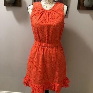 Women’s Peter Som Summer Coral Eyelet Dress